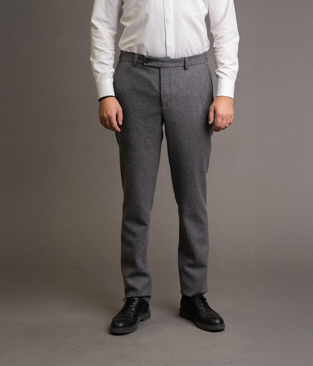 Pantaloni barbati gri flannel