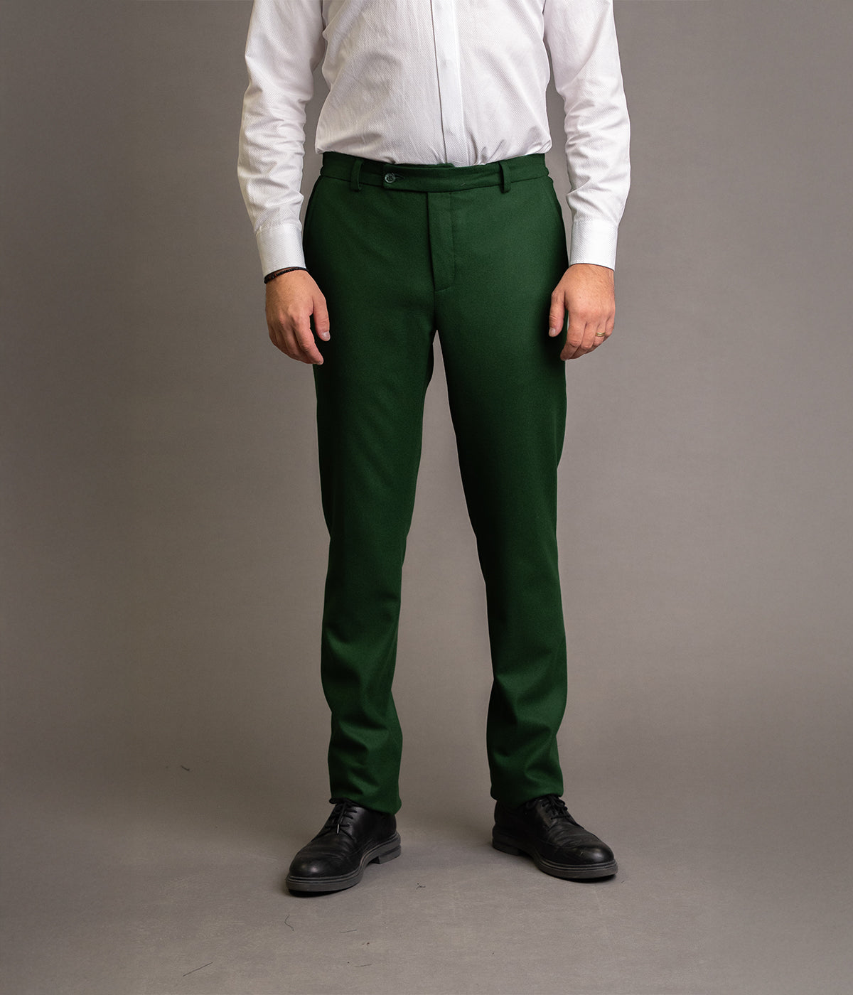 Pantaloni barbati verde flannel