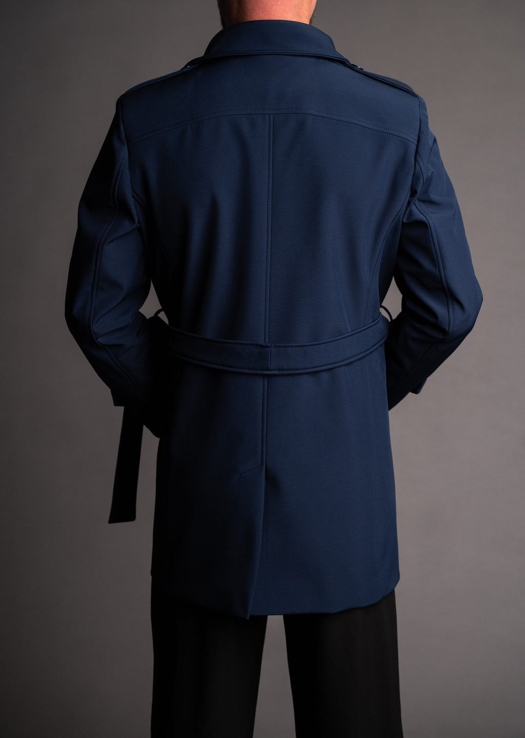 2 in 1 Geaca tip Trench bleumarin impermeabil barbati toamna iarna