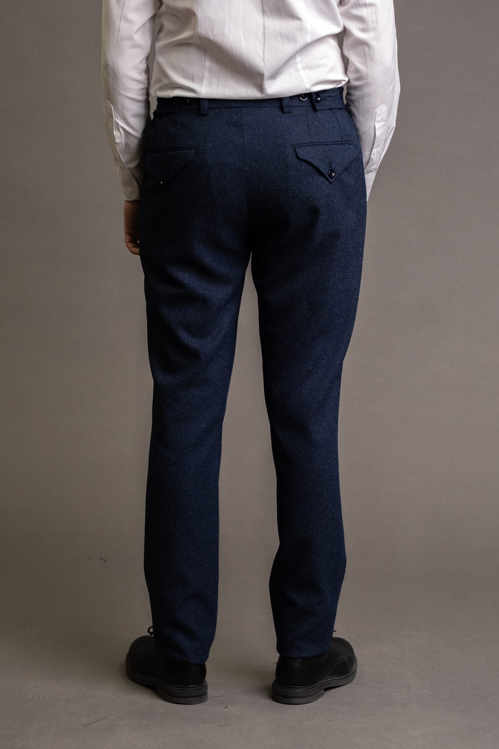 Pantaloni bleumarin cu insertii elegante