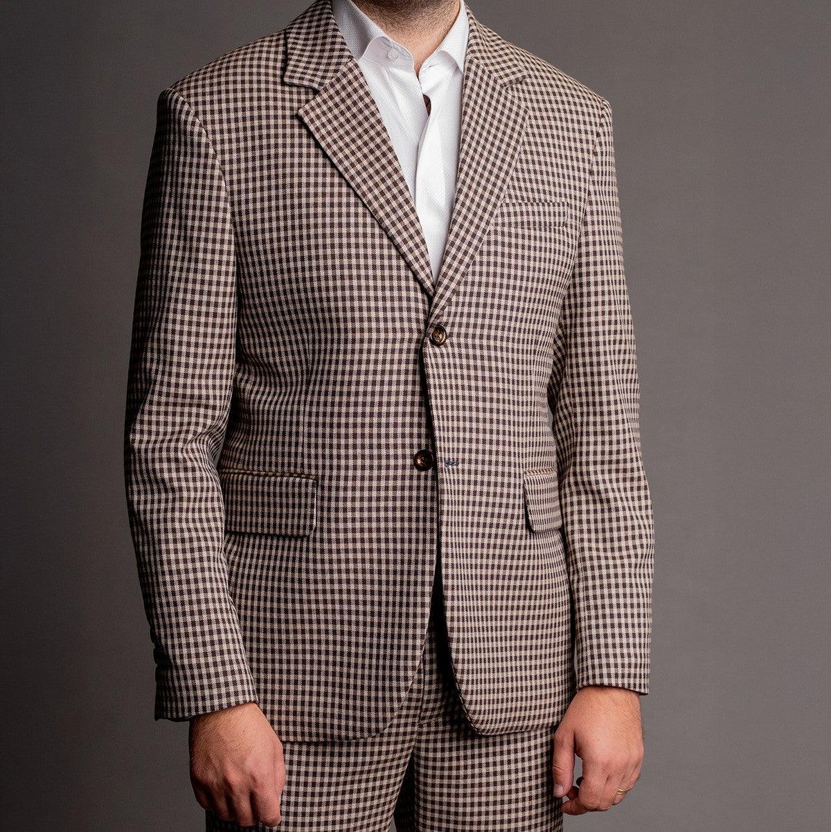 Sacou barbati carouri bej maro