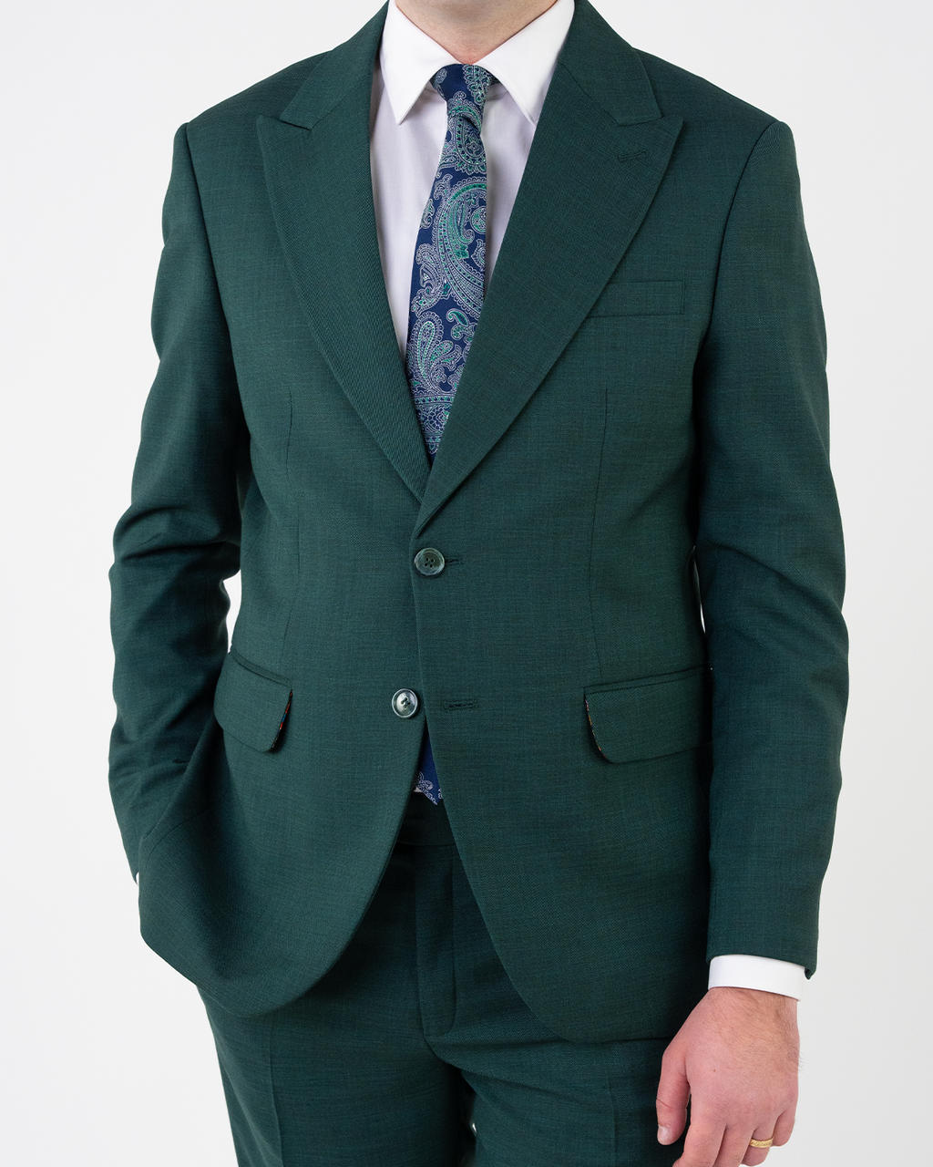 (product) Costum Barbati Verde Inchis Tailored Fit Cfg306