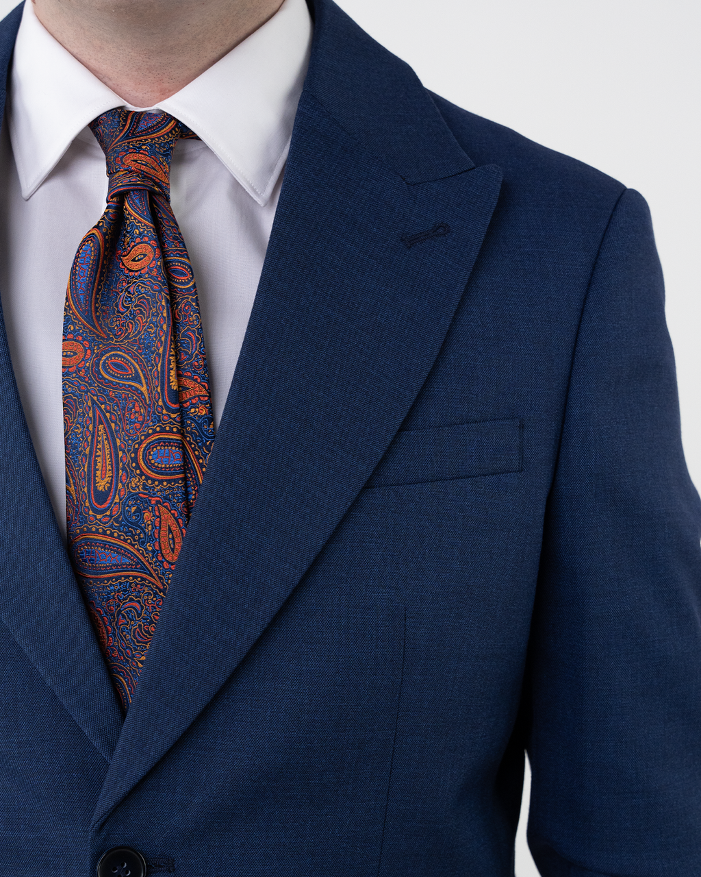 (product) Costum Barbati Bleumarin Texturat Tailored Fit Cfg311