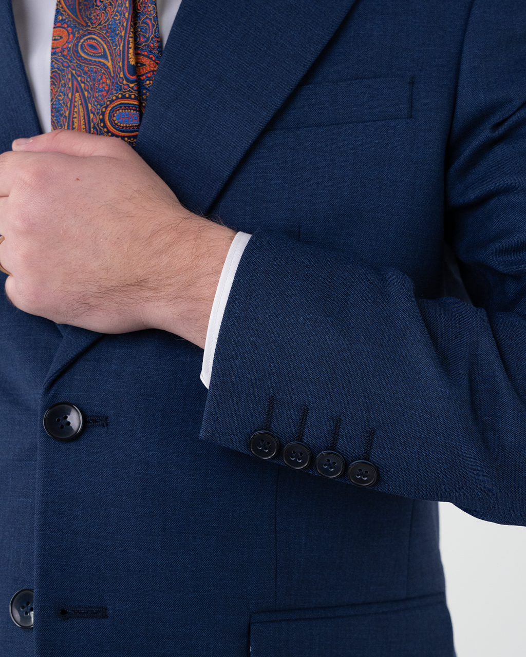 (product) Costum Barbati Bleumarin Texturat Tailored Fit Cfg311