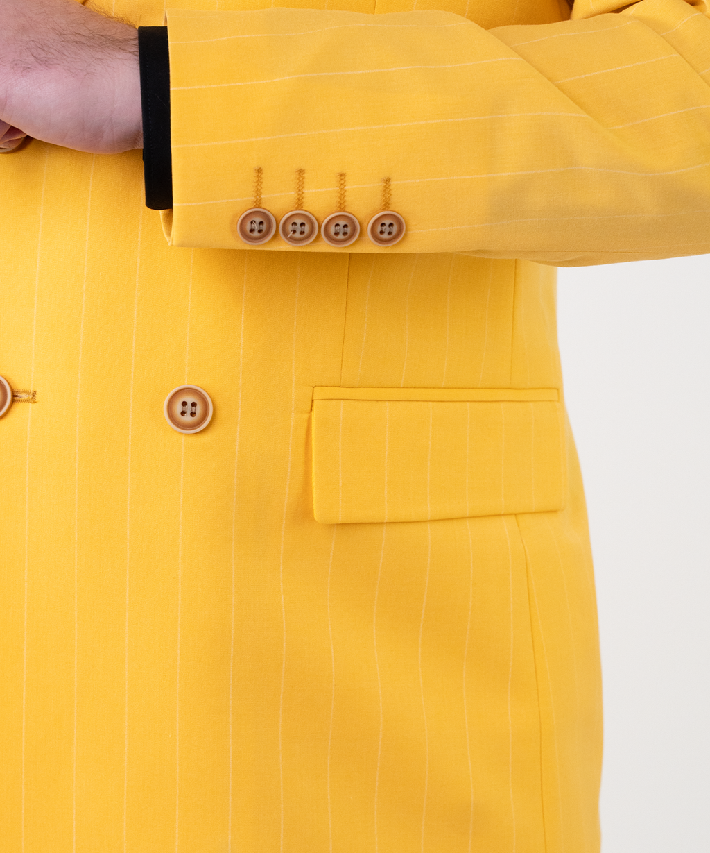 (product) Costum Barbati Galben Topaz Dungi la Doua Randuri de nasturi Tailored Fit Cfg325