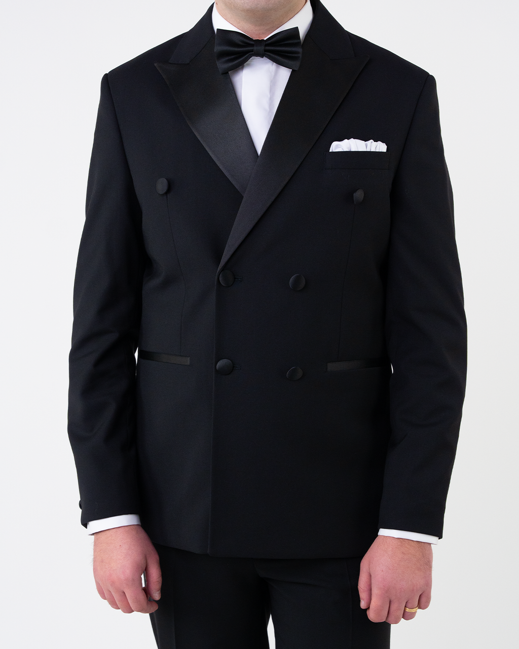 (product) Costum Barbati Ceremonie Bleumarin Doua Randuri de Nasturi Tailored Fit Cfg346