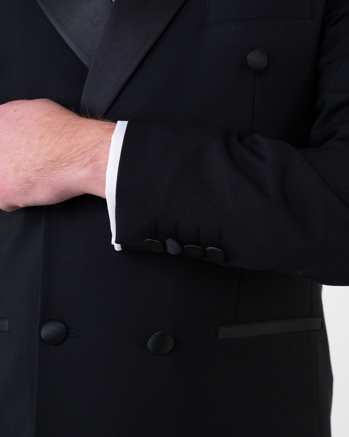 (product) Costum Barbati Ceremonie Bleumarin Doua Randuri de Nasturi Tailored Fit Cfg346