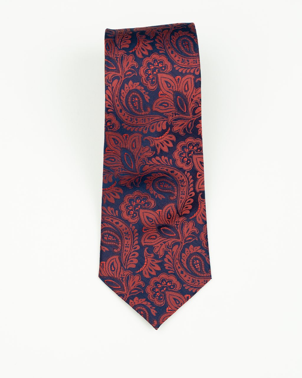 (product) Cravată paisley portocalie, mătase naturală, Crv011