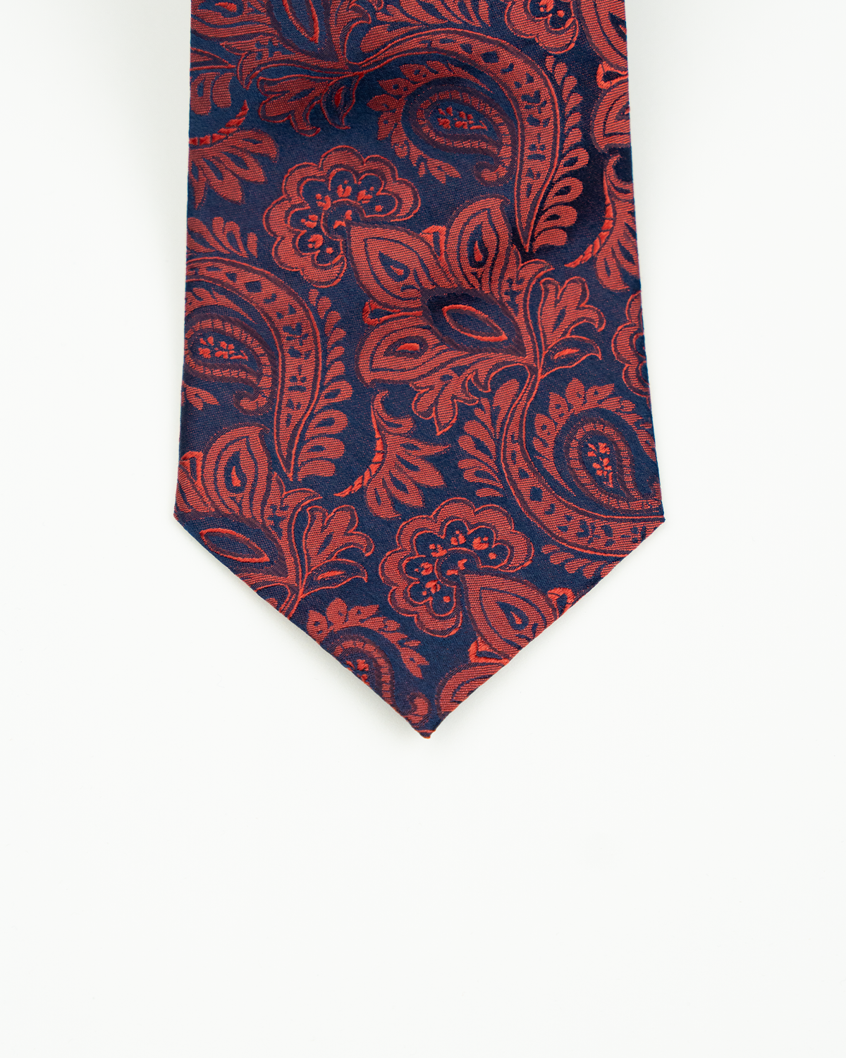 (product) Cravată paisley portocalie, mătase naturală, Crv011