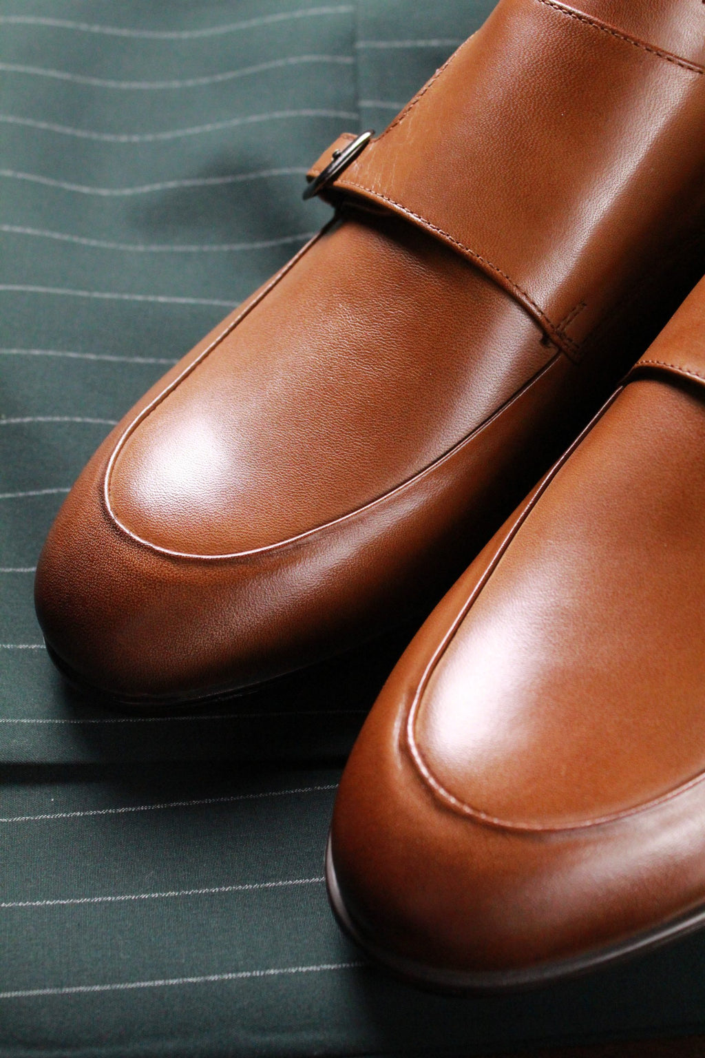 (product) Pantofi Bărbați cu catarame, din piele naturală, Cognac Box, Cfgp576cb