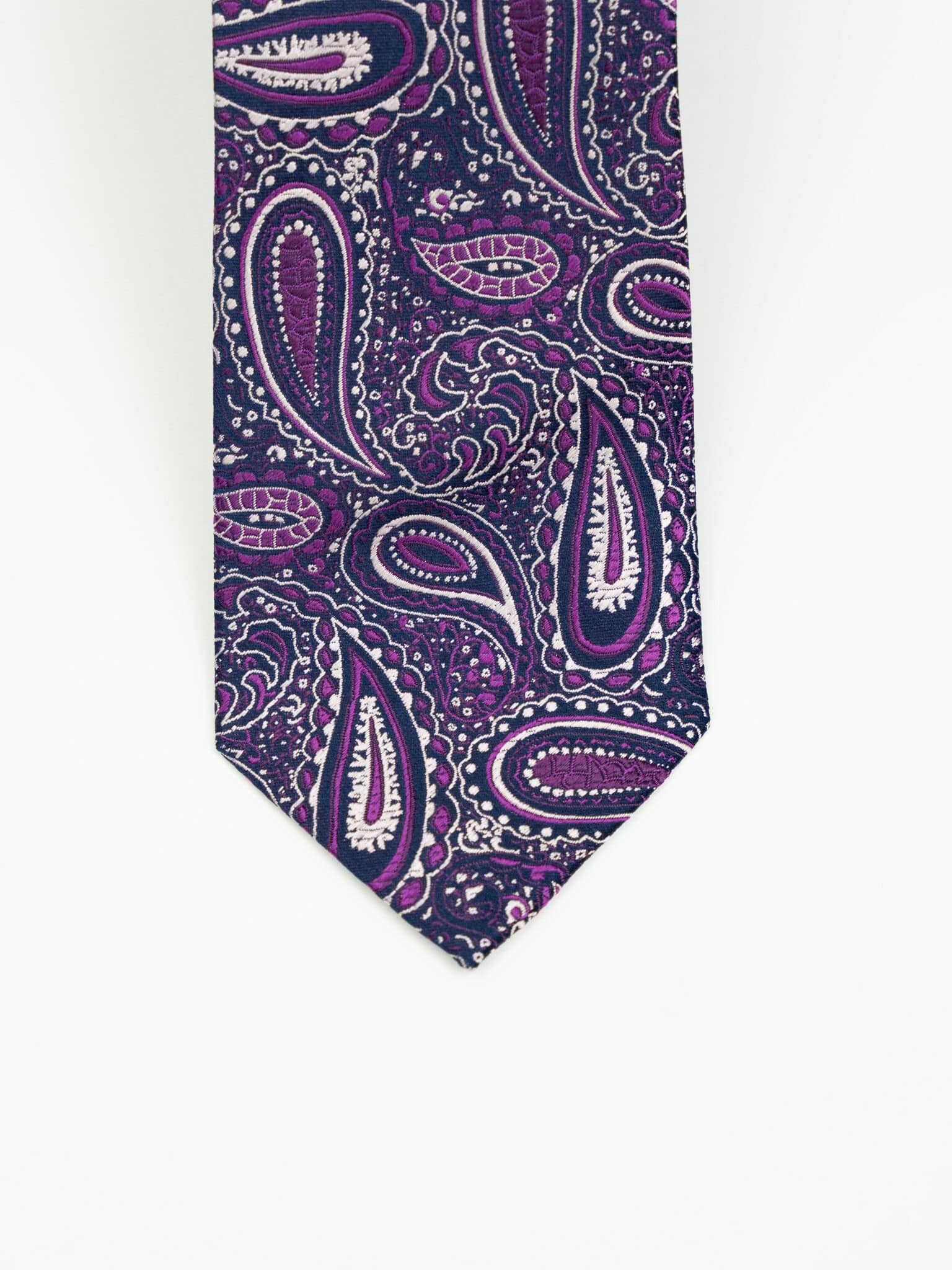 (product) Cravată paisley purple, mătase naturală, Crv006