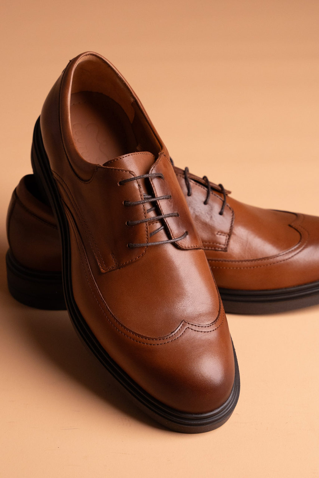 (product) Pantofi Bărbați din piele naturală, Cognac Box, Cfgp657cb