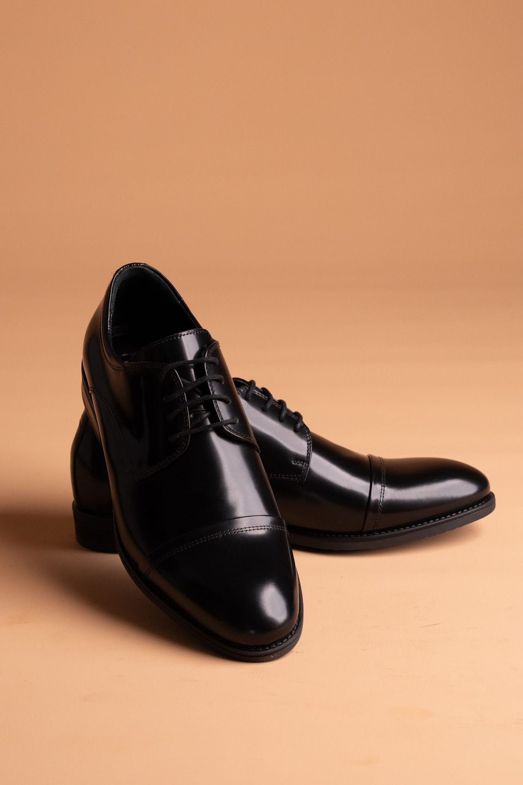 (product) Pantofi Bărbați din piele naturală, Negru Semi-Lucios, Cfgp665nf