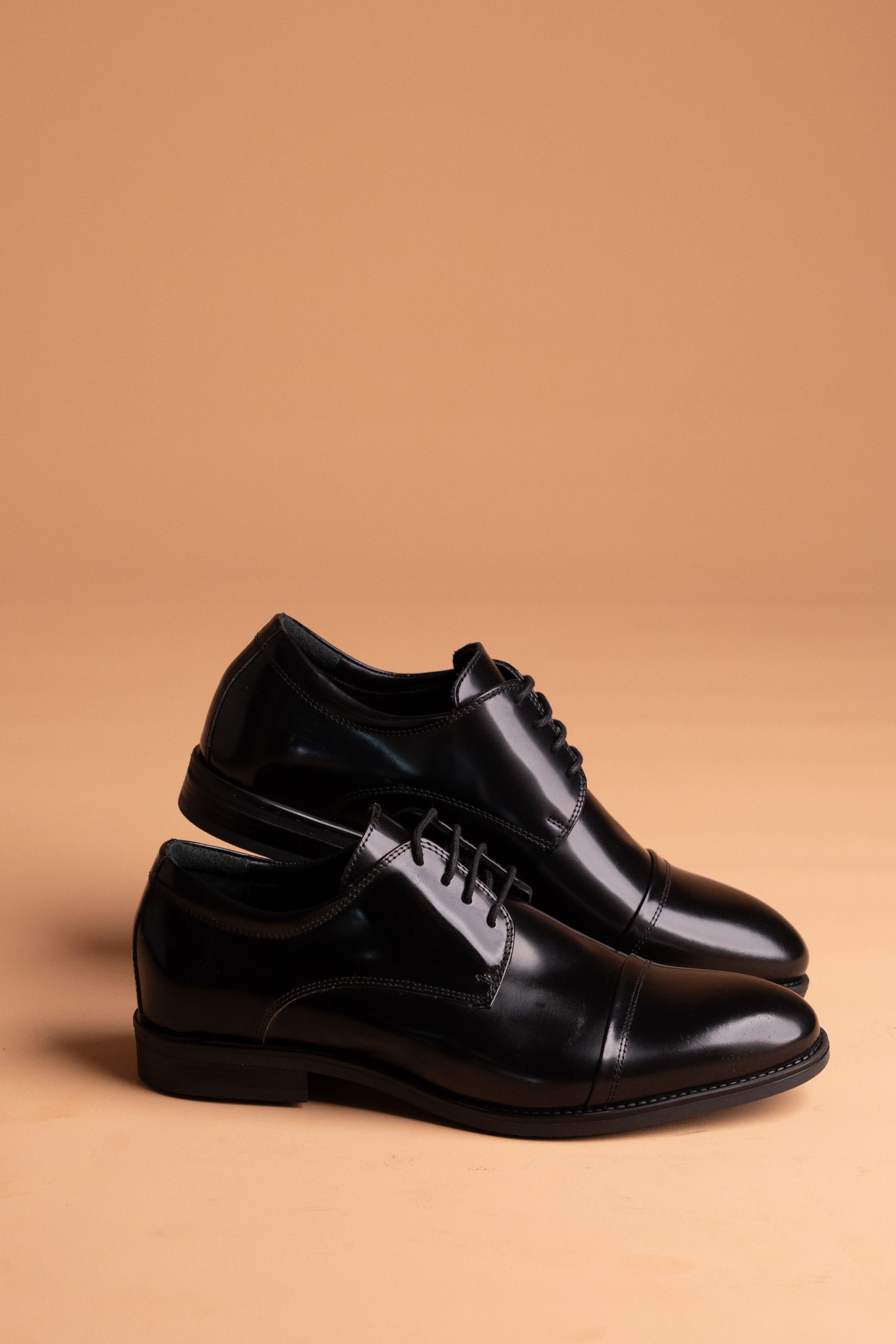 (product) Pantofi Bărbați din piele naturală, Negru Semi-Lucios, Cfgp665nf