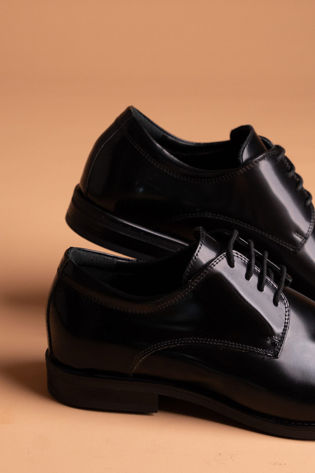 (product) Pantofi Bărbați din piele naturală, Negru Semi-Lucios, Cfgp665nf