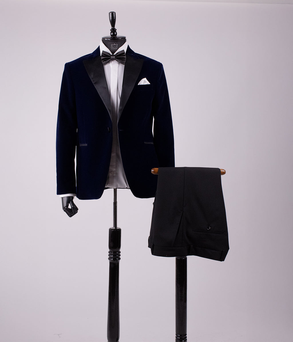 Costum ceremonie catifea bleumarin regal