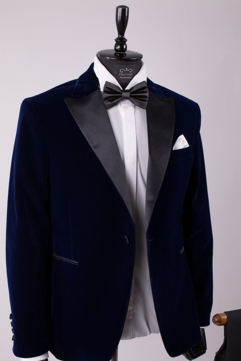 Costum ceremonie catifea bleumarin regal Cfg044