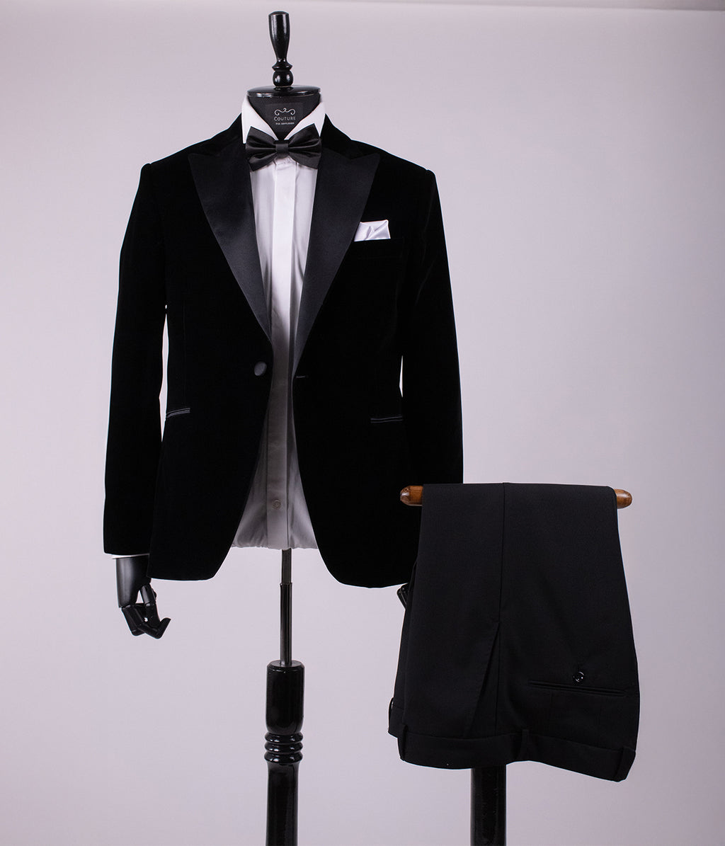 Costum ceremonie catifea negru