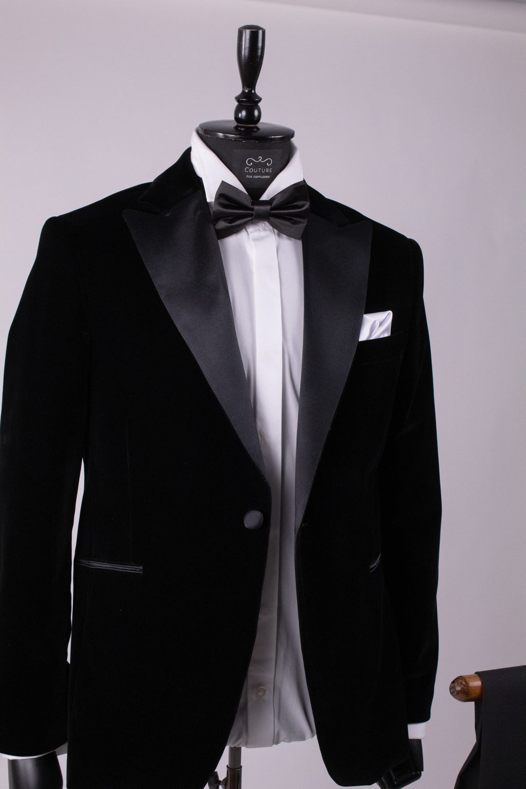 Costum ceremonie catifea negru Cfg045