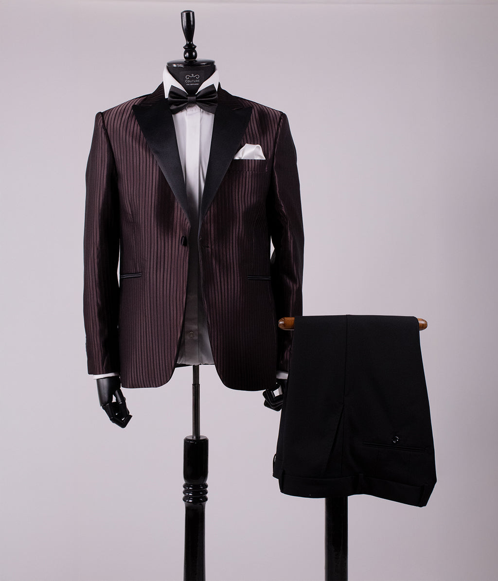 Costum nunta dungi elegante mogano