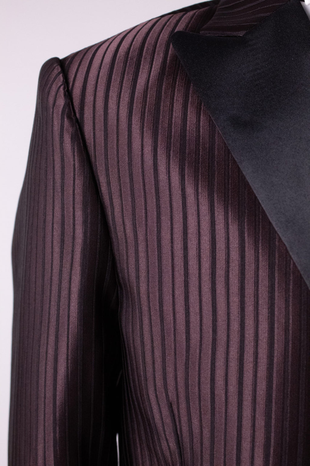 Costum nunta dungi elegante mogano Cfg049