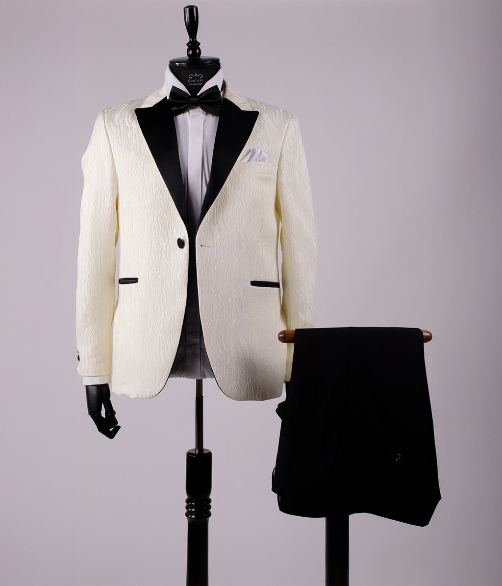 Costum nunta brocard elegant ivory