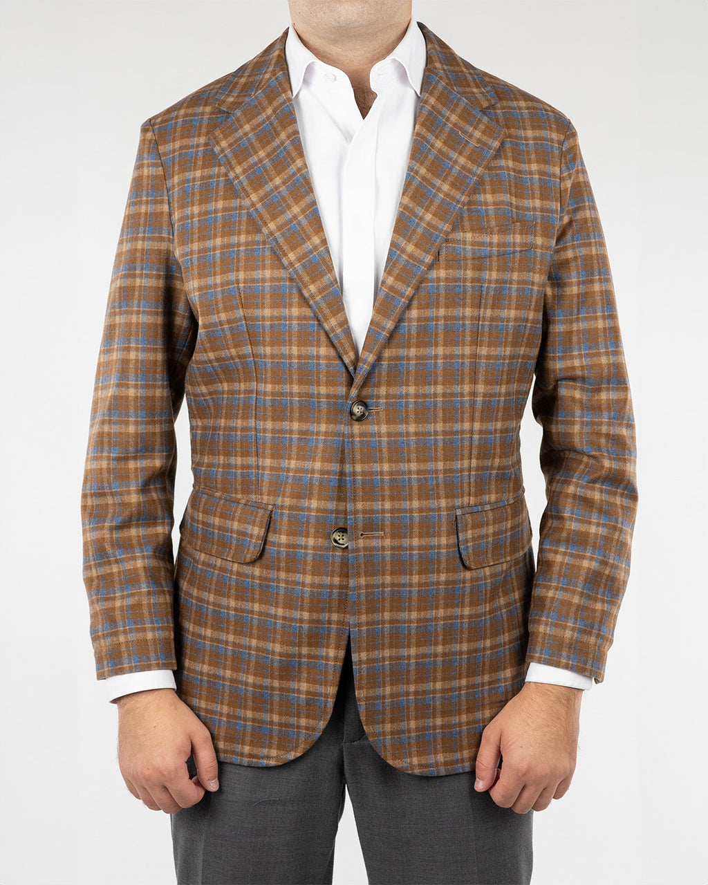 (product) Sacou Barbati Maro Carouri Dandy Check Tesatura Luigi Zanieri CFGS010
