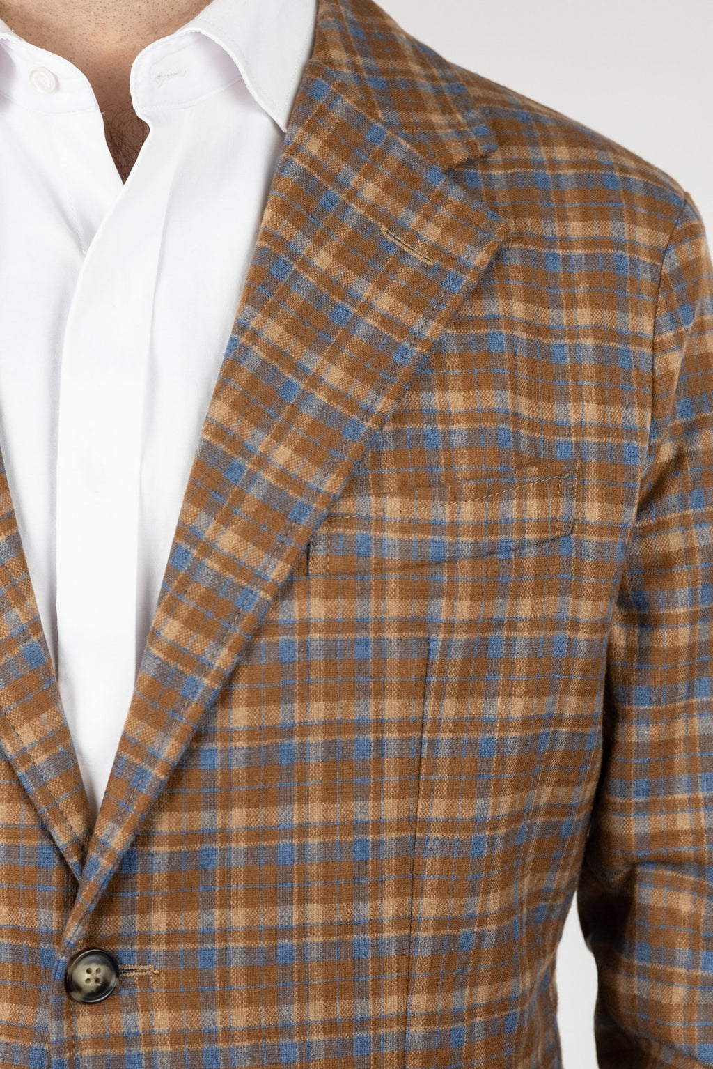 (product) Sacou Barbati Maro Carouri Dandy Check Tesatura Luigi Zanieri CFGS010