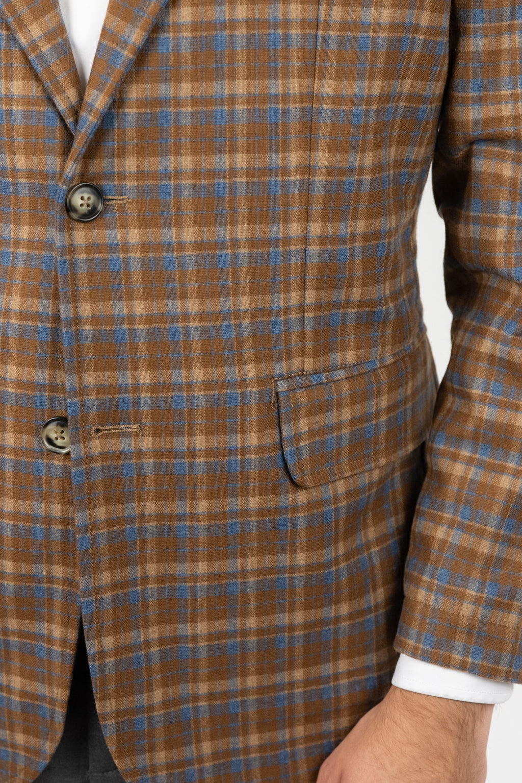 (product) Sacou Barbati Maro Carouri Dandy Check Tesatura Luigi Zanieri CFGS010