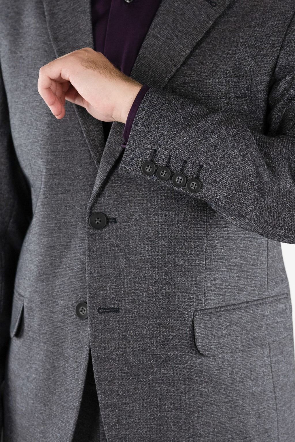 (product) Sacou Barbati Gri Antracit cu Texturi Tailored Fit CFGS012