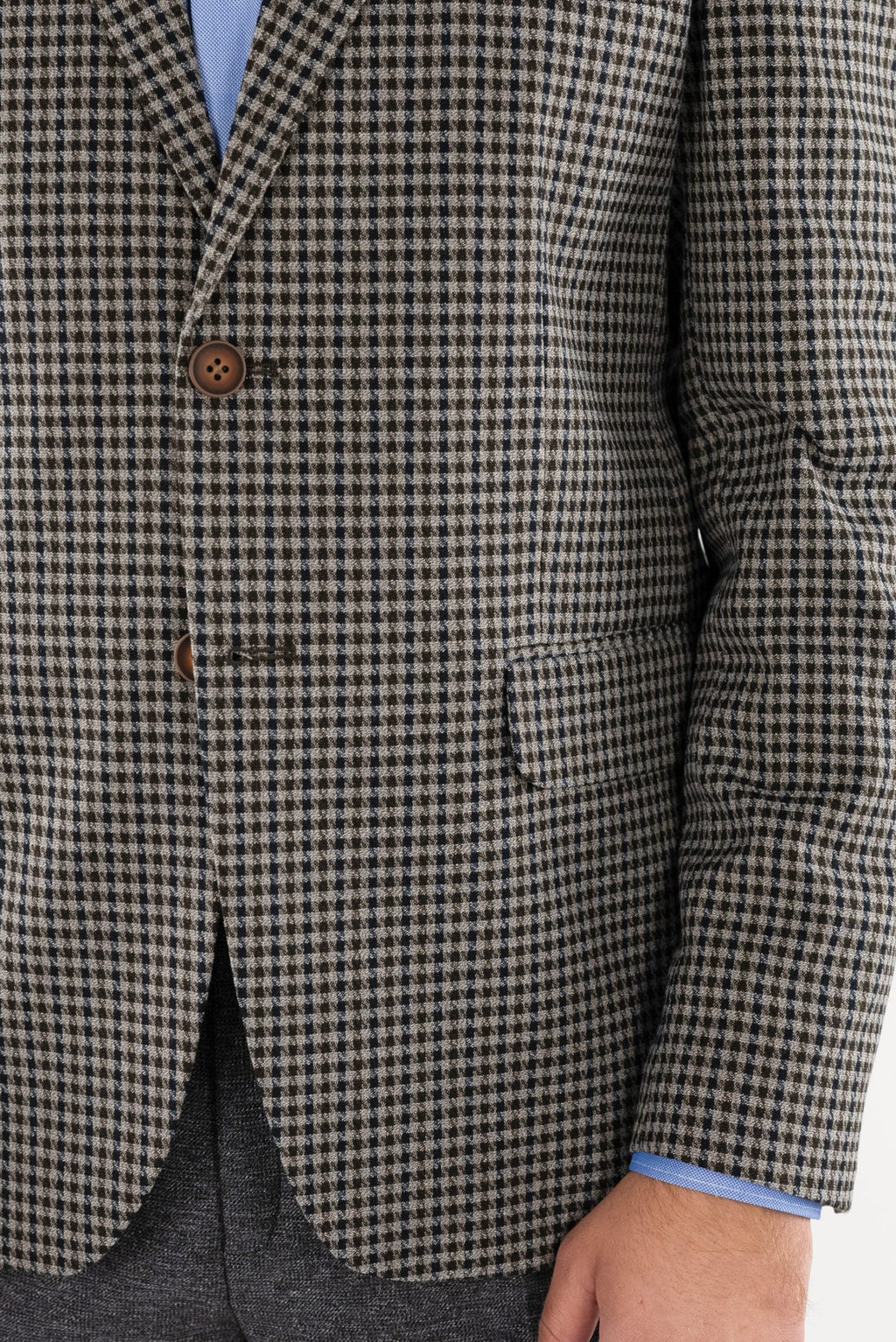 (product) Sacou Barbati Caroiaj Maro Albastru Tailored Fit CFGS014