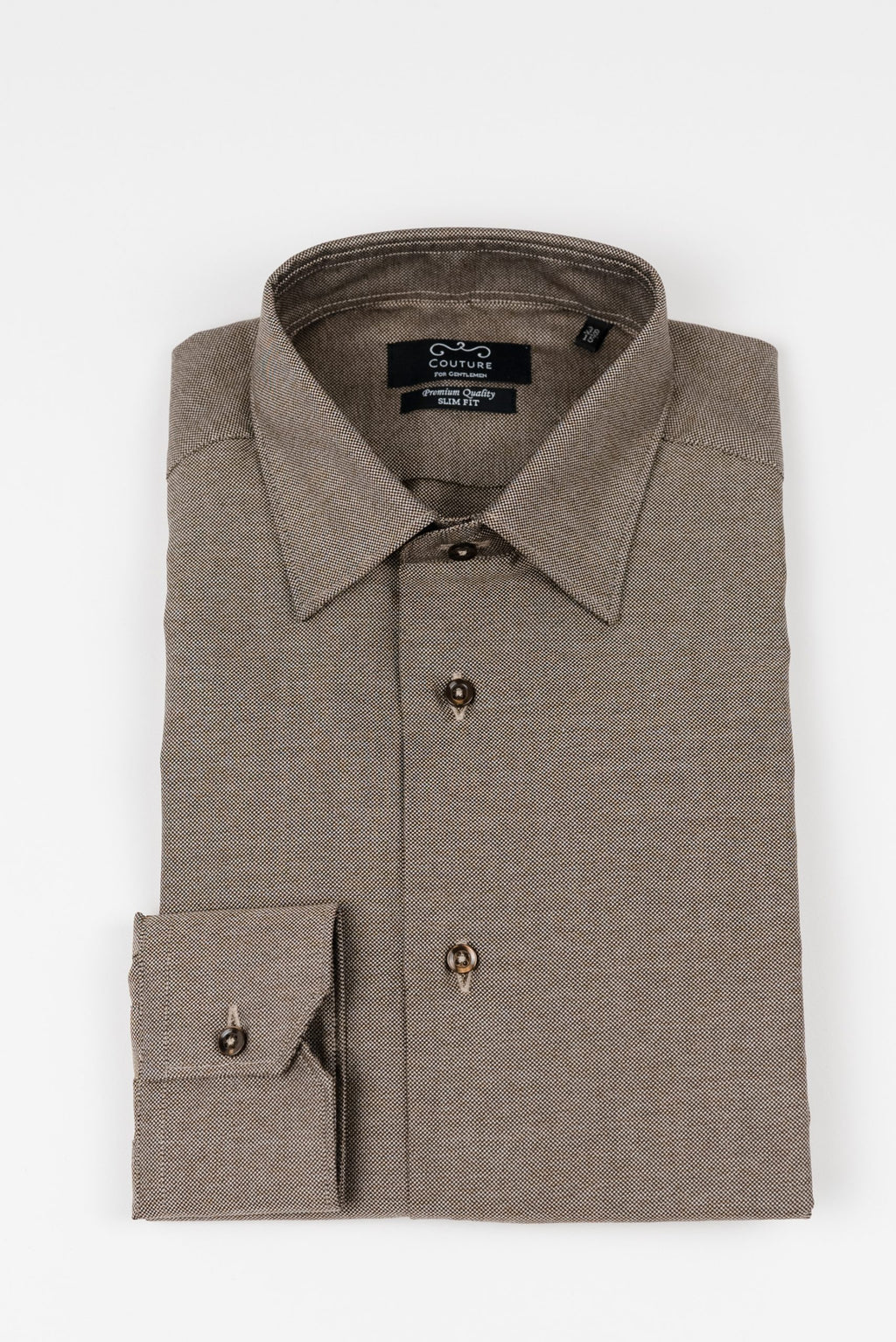 (product) Camasa barbati bumbac Oxford maro deschis slim fit Cms02md