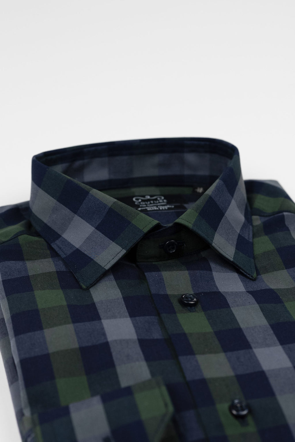 (product) Camasa barbati bumbac in carouri bleumarin-verde slim fit Cms04blv