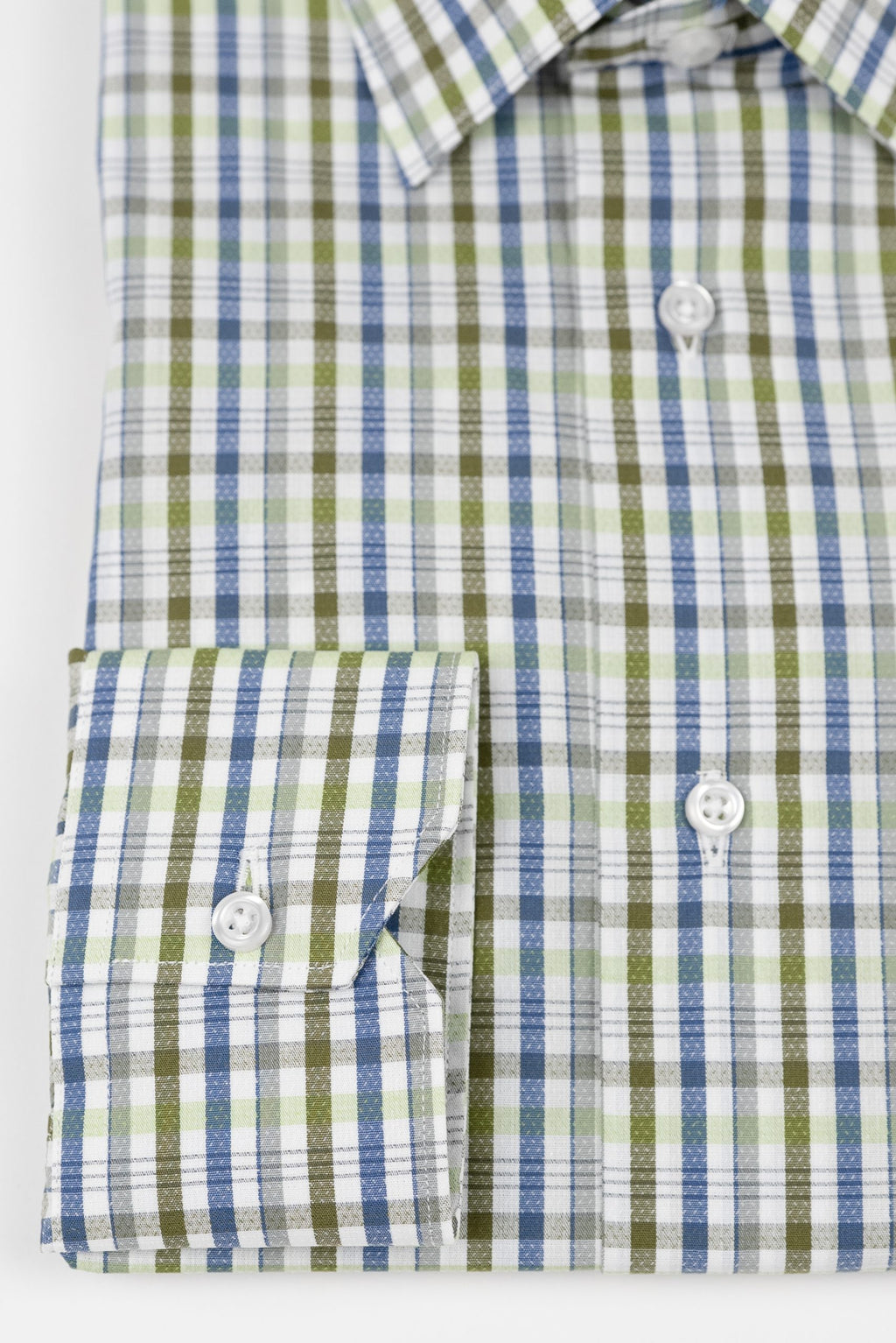 (product) Camasa barbati bumbac in carouri verzi-bleumarin regular fit Cmsr04vbl