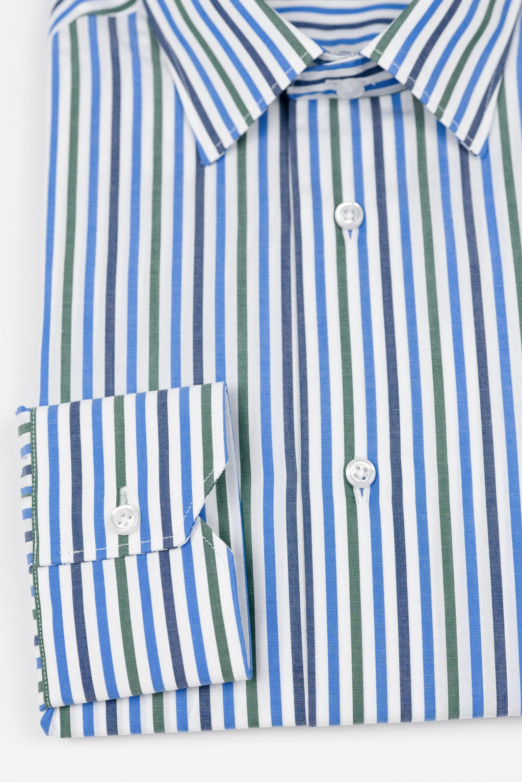 (product) Camasa barbati bumbac in dungi bleu-verde slim fit Cms05blv