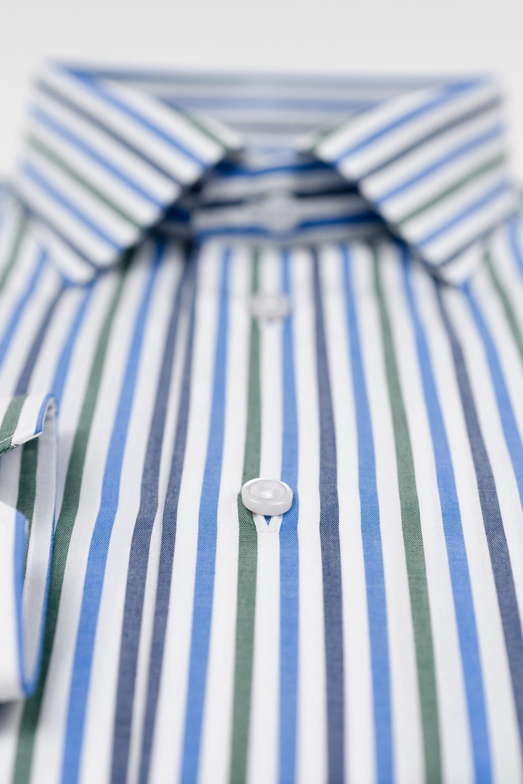 (product) Camasa barbati bumbac in dungi bleu-verde slim fit Cms05blv