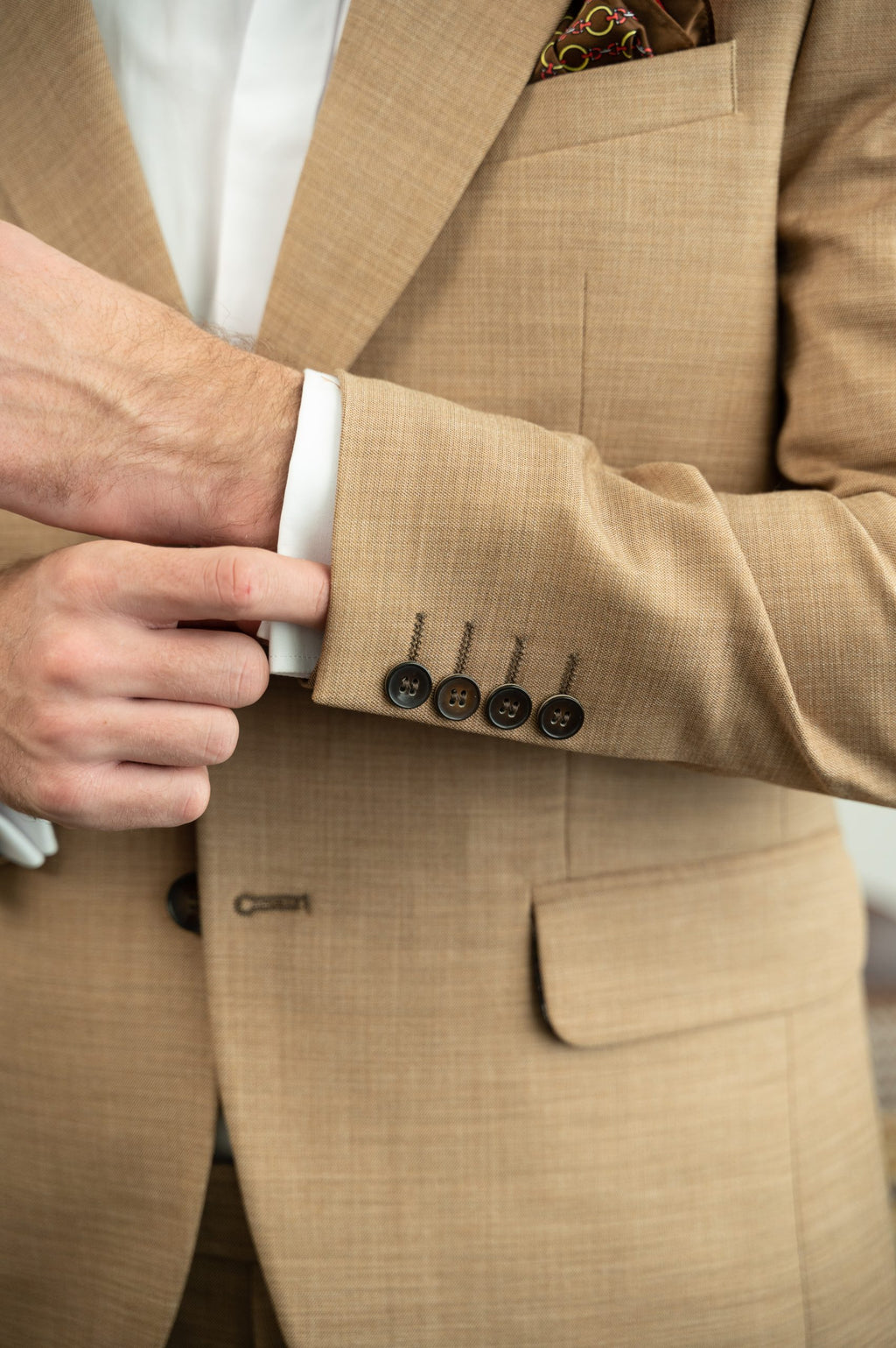 (product) Costum Barbati Bej Cappuccino Tailored Fit Cfg312