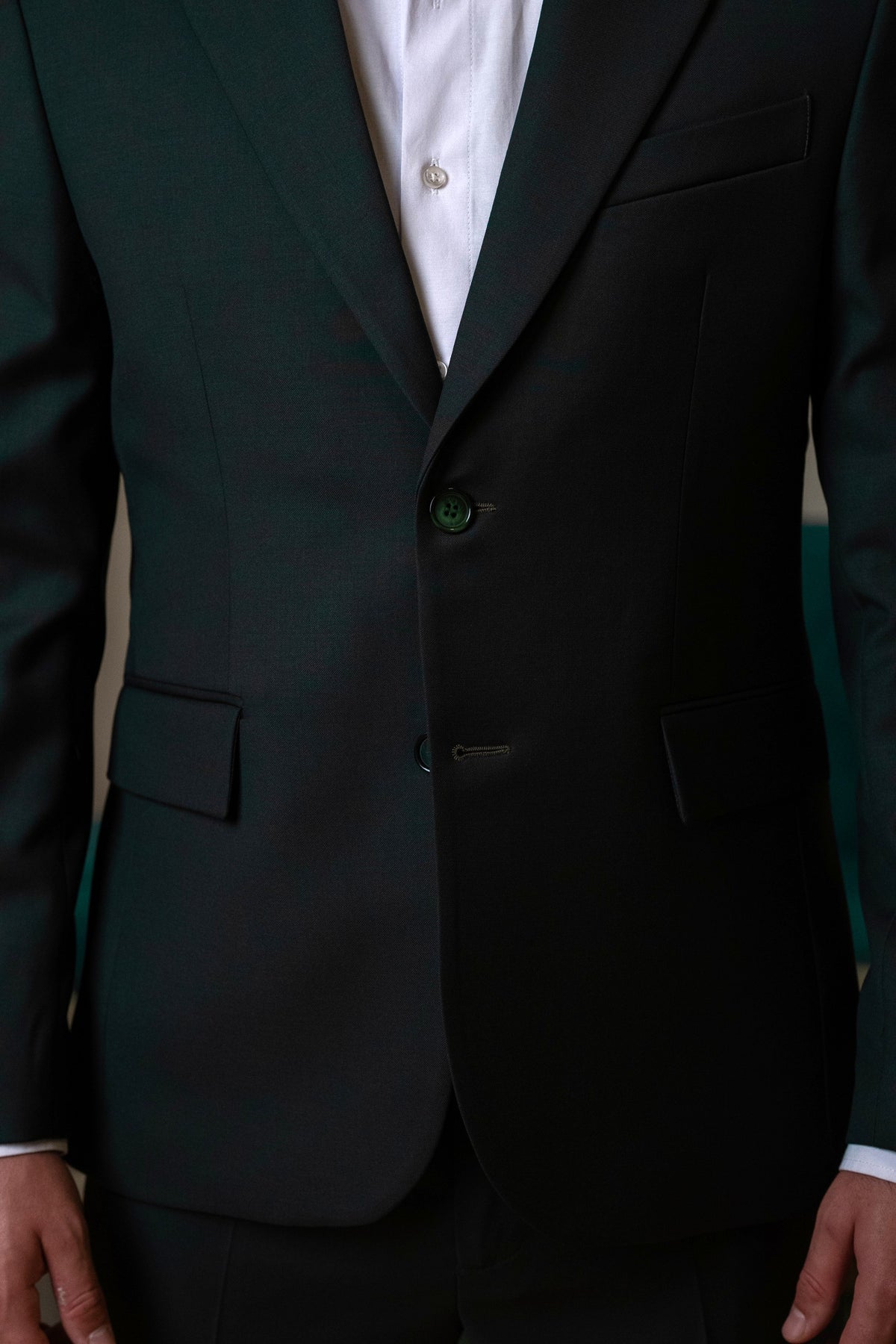 Costum barbati verde inchis 100% lana Vitale Barberis Canonico