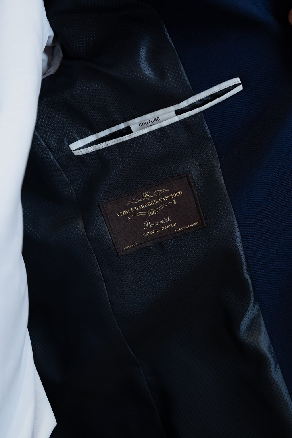 Costum barbati albastru inchis 100% lana Vitale Barberis Canonico