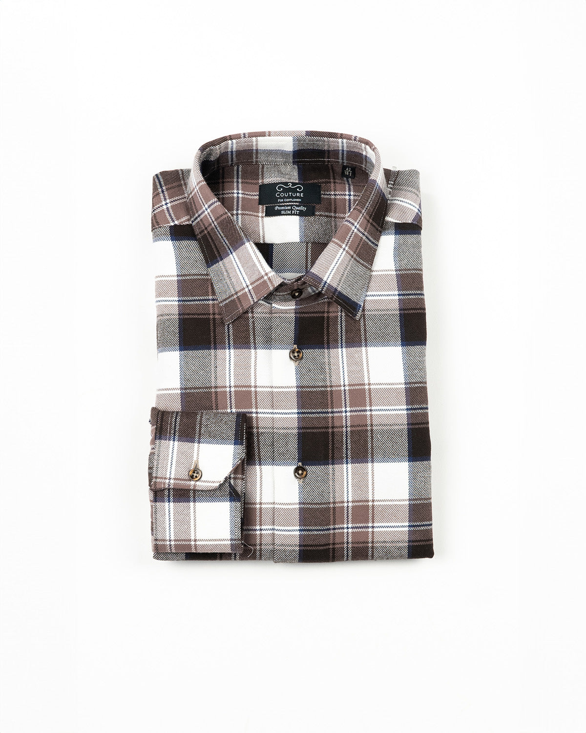 (product) Camasa barbati bumbac in carouri bej-maro slim fit Cms04bjm