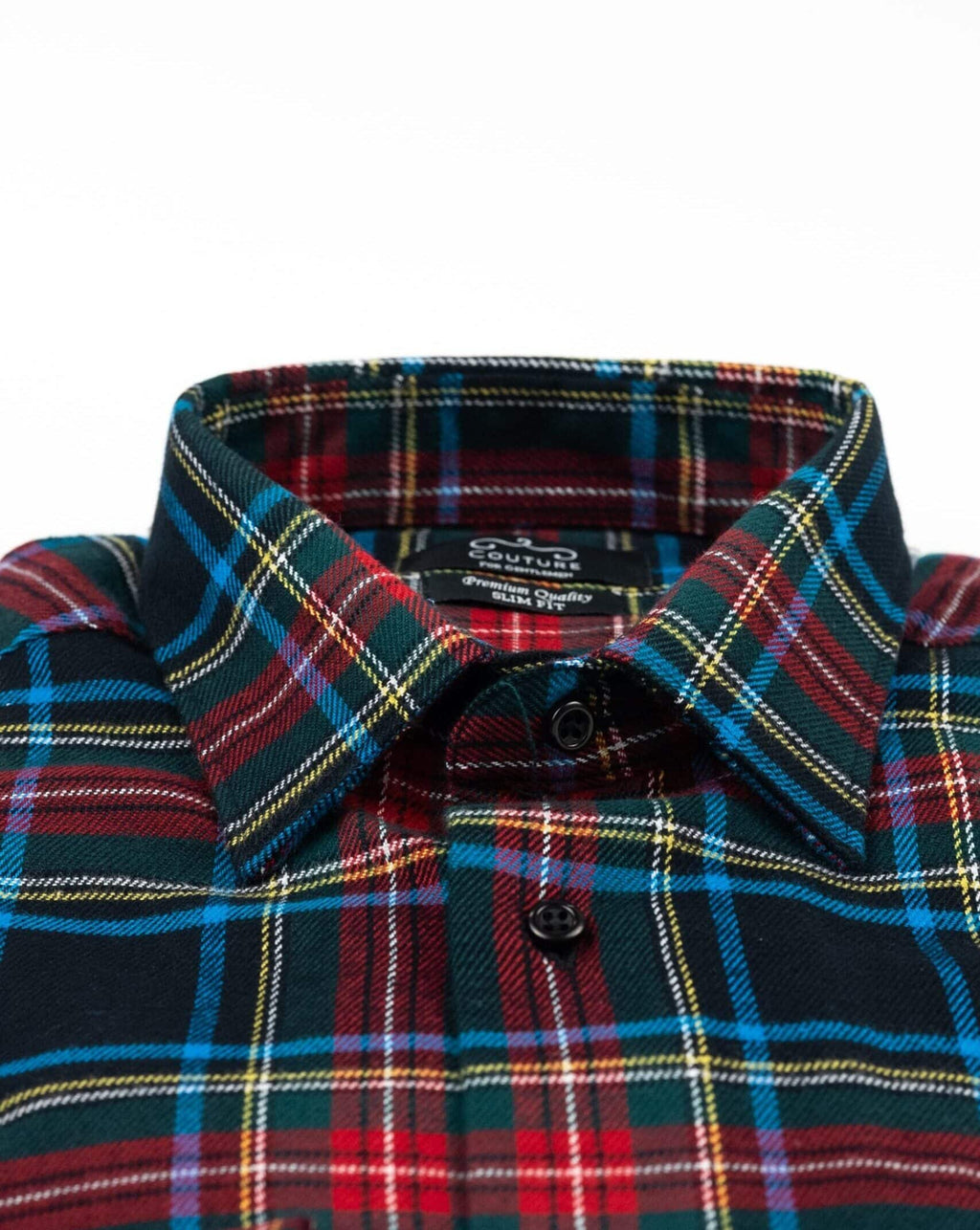 (product) Camasa barbati bumbac in carouri verde-rosu slim fit Cms04vr