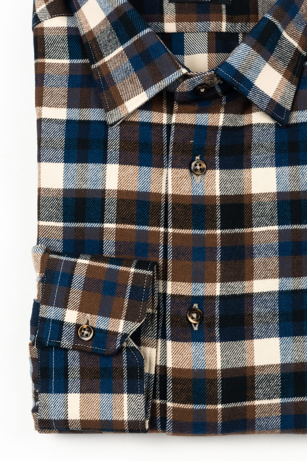 (product) Camasa barbati bumbac in carouri maro-bleumarin slim fit Cms04mbl