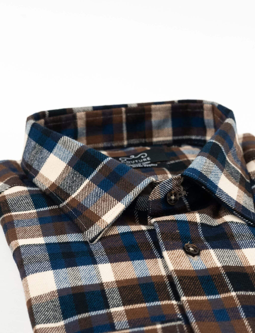 (product) Camasa barbati bumbac in carouri maro-bleumarin slim fit Cms04mbl