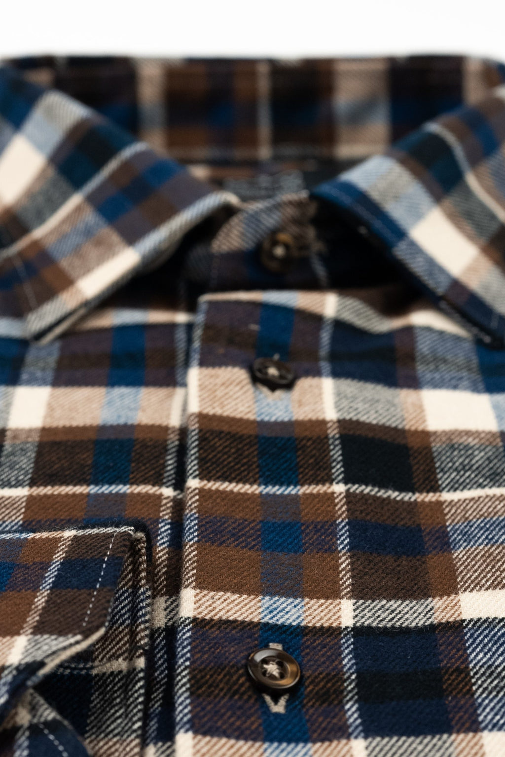 (product) Camasa barbati bumbac in carouri maro-bleumarin slim fit Cms04mbl