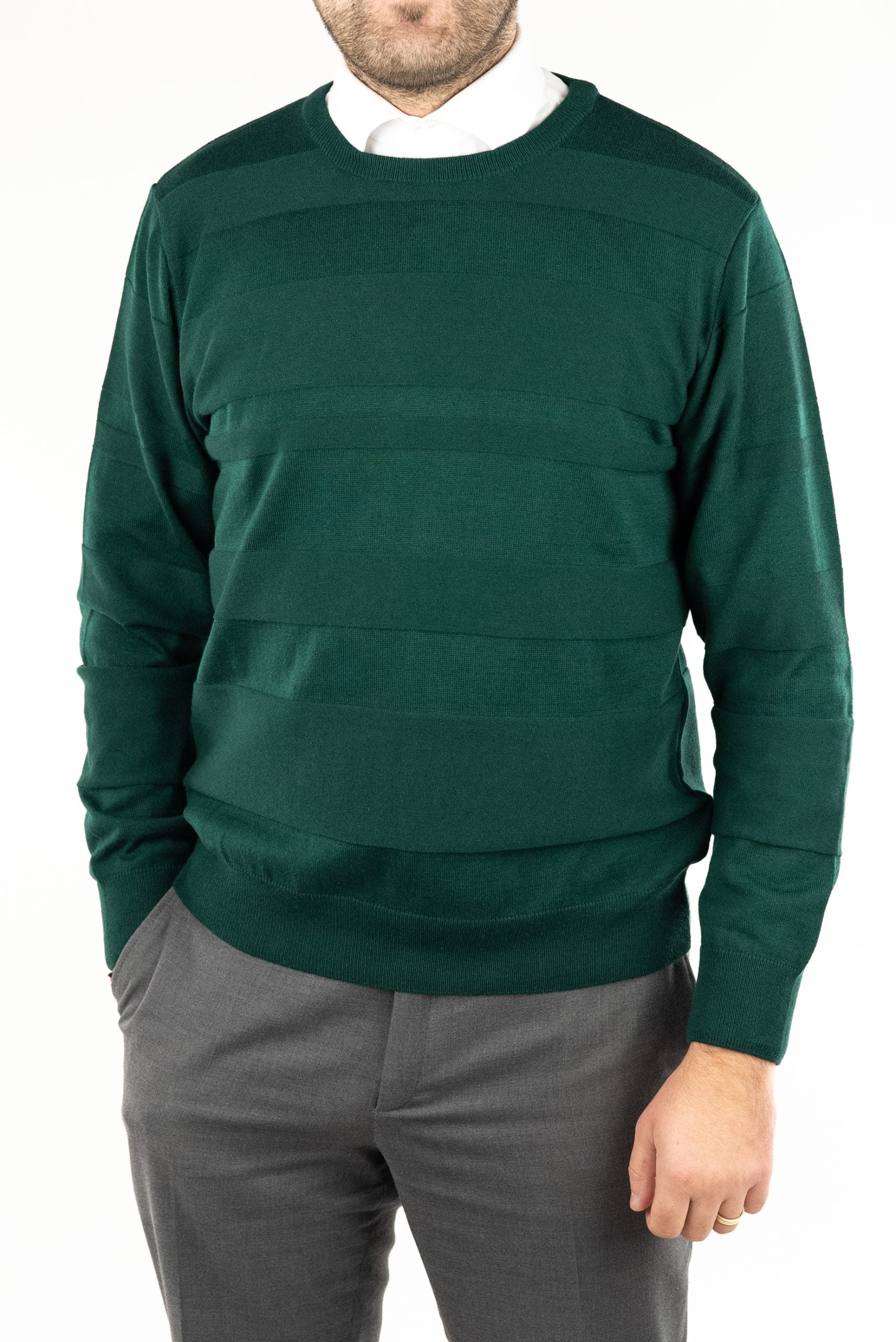 (product) Pulover Barbati Verde Model Guler Baza PLV007