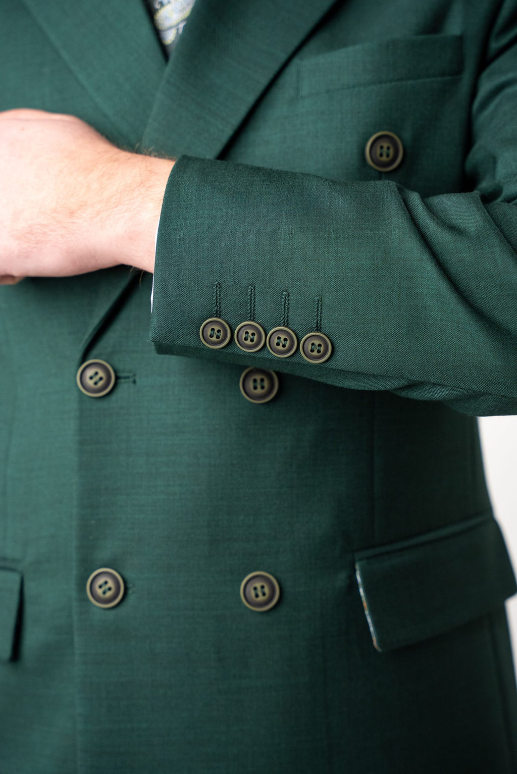 (product) Costum Barbati Verde Doua Randuri de nasturi Tailored Fit Cfg319
