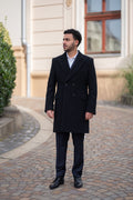 Palton mediu pentru Barbati Negru Tailored Fit Pal005