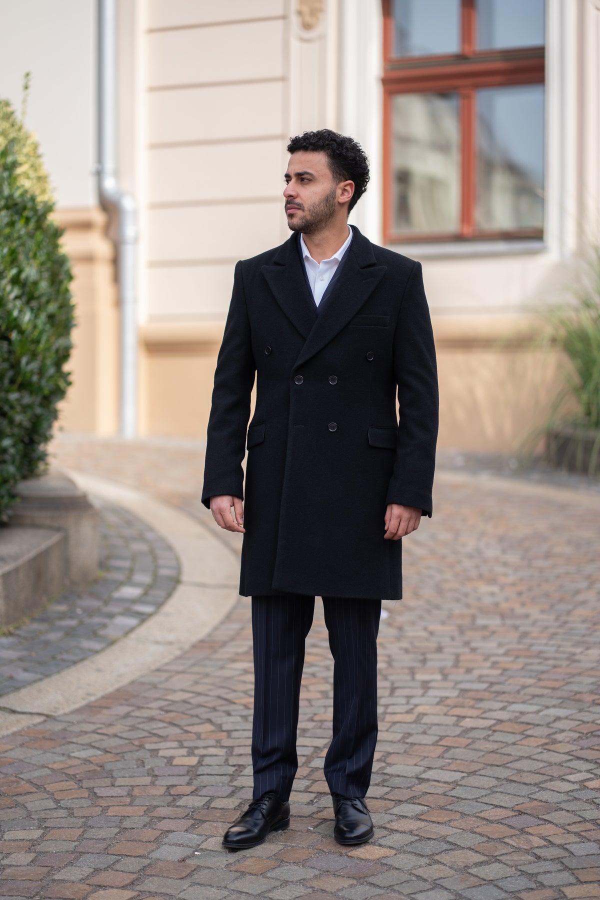Palton mediu pentru Barbati Negru Tailored Fit Pal005