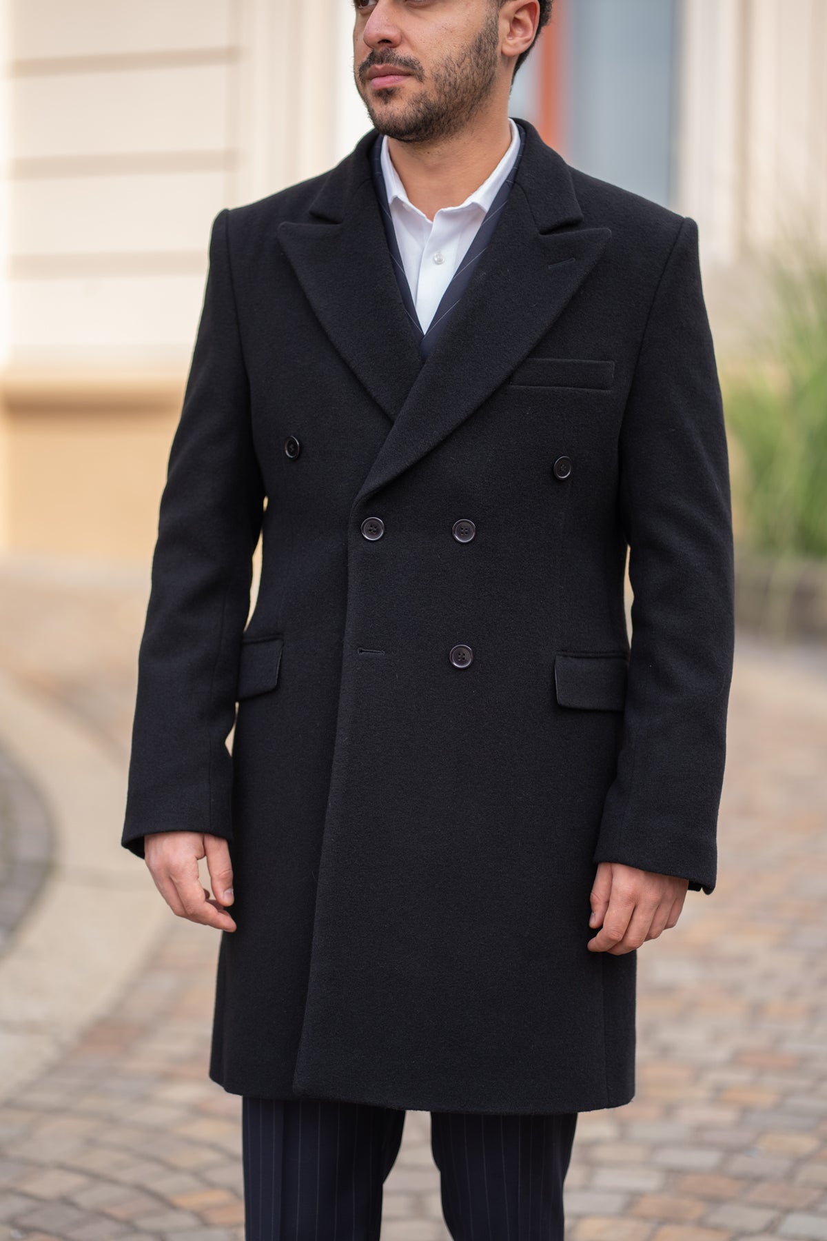Palton mediu pentru Barbati Negru Tailored Fit Pal005