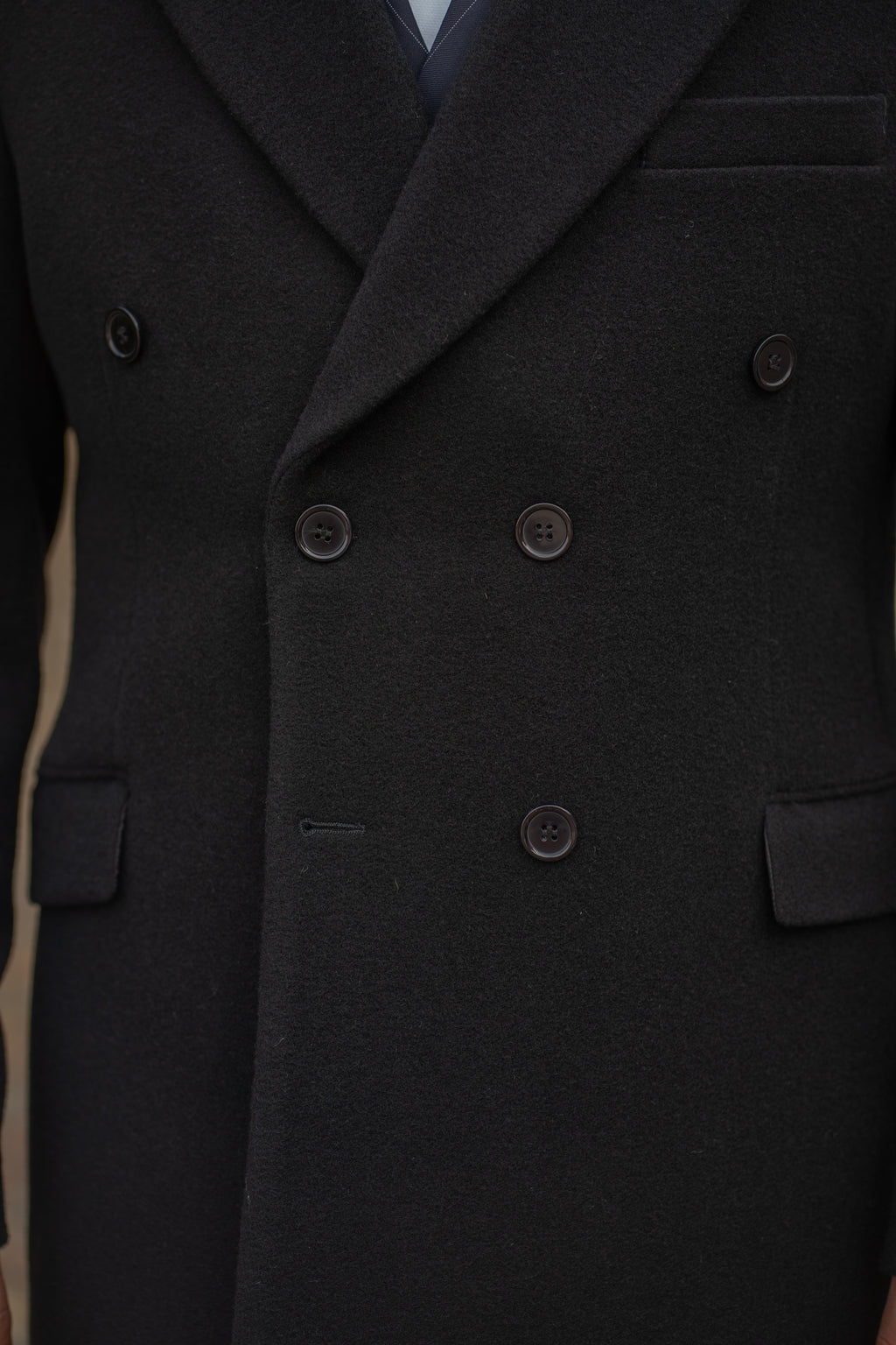Palton mediu pentru Barbati Negru Tailored Fit Pal005